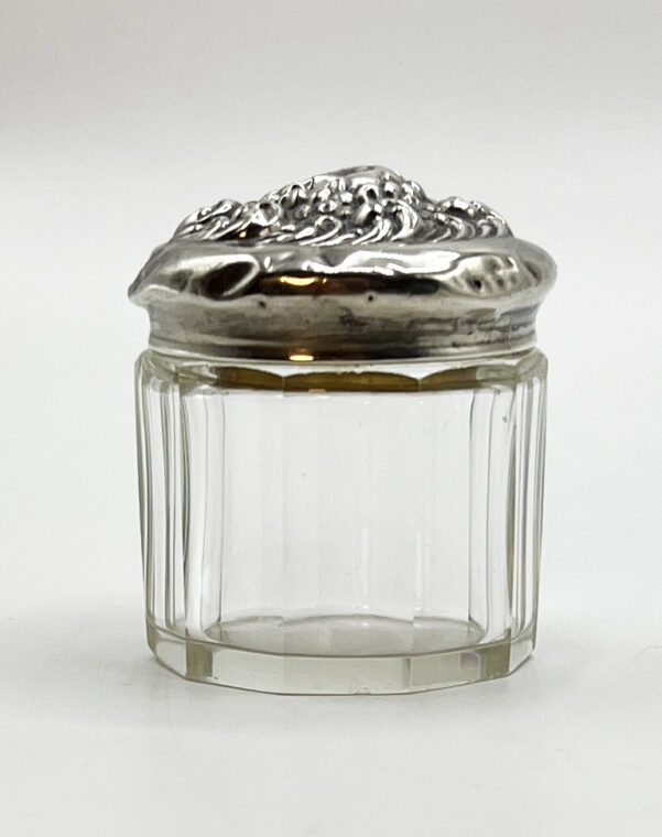 Unger Brothers Sterling Silver & Crystal Powder Vanity Dresser Jar, 19th Century Antique - Image 4