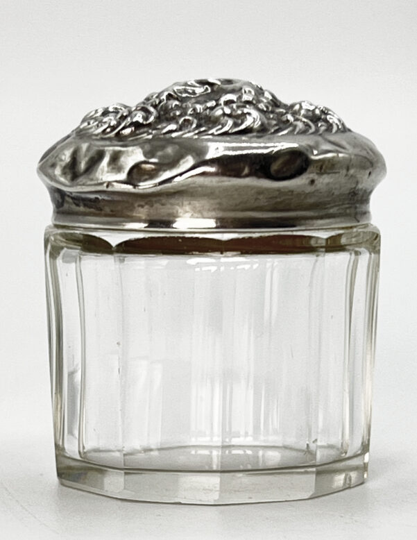 Unger Brothers Sterling Silver & Crystal Powder Vanity Dresser Jar, 19th Century Antique - Image 7