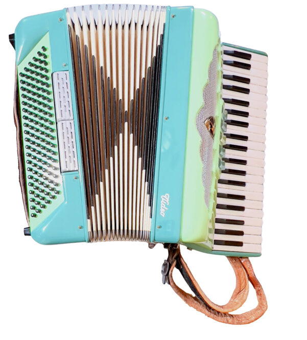 Funky 50's Era Green & Teal Crucianelli Video 120 Bass 3/4 LMH Piano Accordion