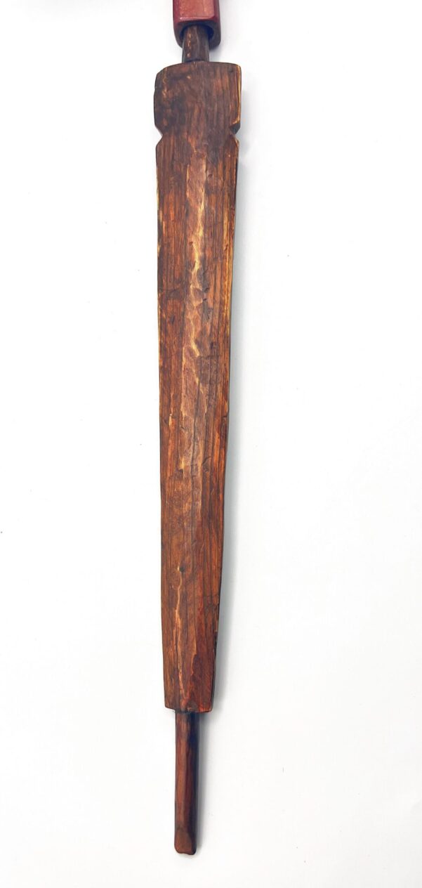 Sioux Hand-Carved Axe-Headed Catlinite Calumet Tomahawk, or Red Clay w/Flat, Decorated Wood Handle, Antique c. 1880 - Image 10